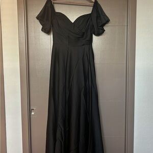 AW Bridal Black Off-Shoulder A-line Dress Bridesmaid